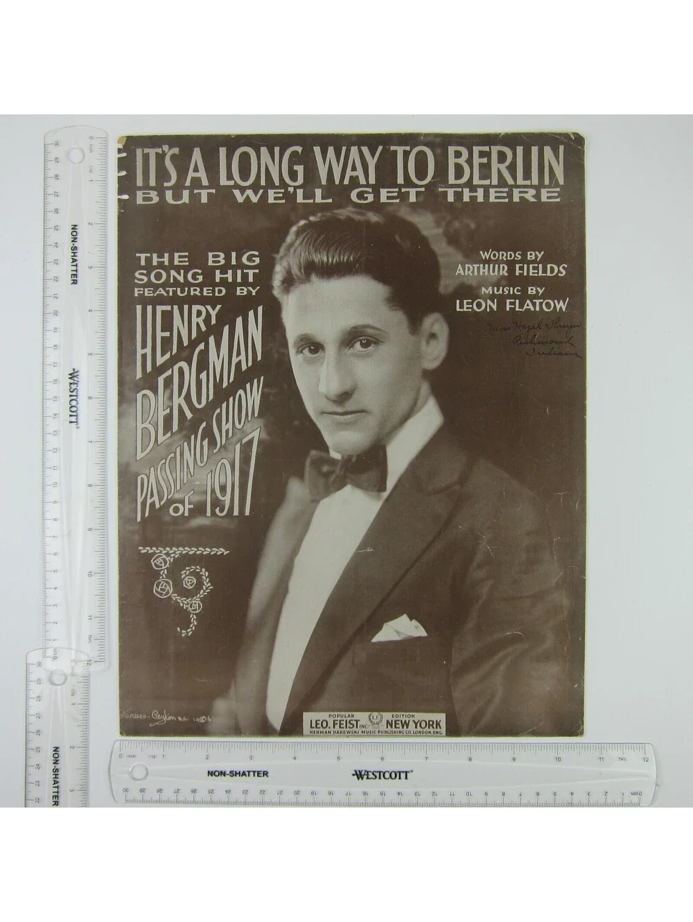 Sheet Music It's A Long Way To Berlin But We'll Get There WWI War Antique 1917